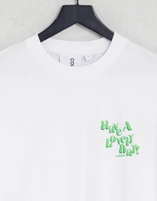 T-shirt bianca oversize con stampaLovely Day-Bianco - Collusion T-shirt donna  - immagine1