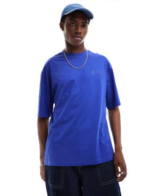 COLLUSION - T-shirt brodé style universitaire - Bleu