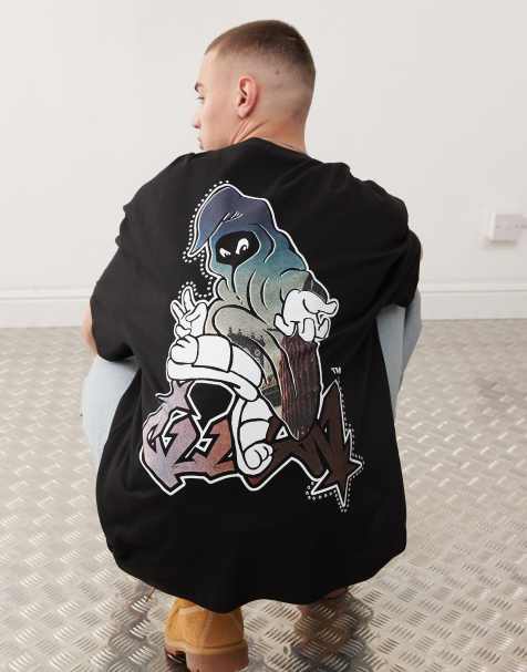 COLLUSION - T-shirt clouté à motif skate - Noir - view 1