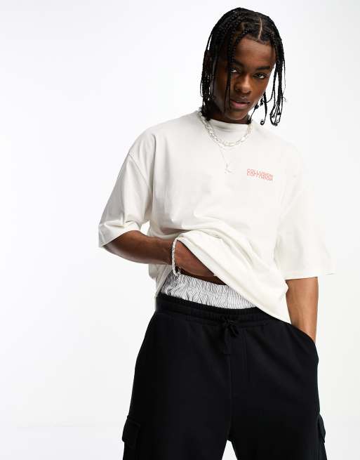 COLLUSION - T-shirt color pietra a maniche corte con logo