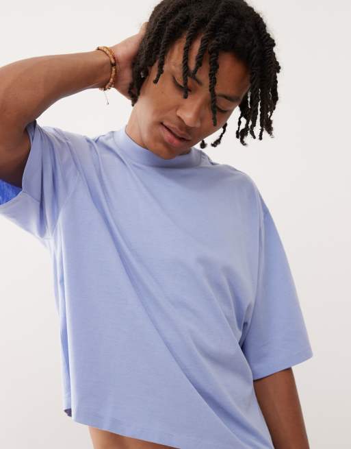 COLLUSION - T-shirt comoda squadrata azzurra