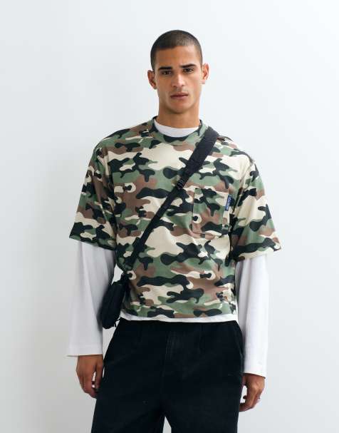 COLLUSION - T-shirt coupe carrée à imprimé camouflage - view 1