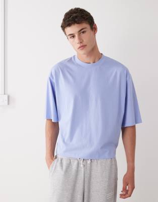 COLLUSION - T-shirt coupe carrée - Bleu clair