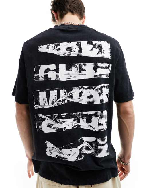 COLLUSION - T-shirt coupe skateur avec imprimé bande au dos 