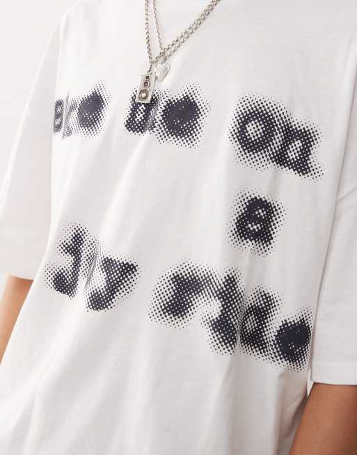 COLLUSION - T-shirt crop top coupe carrée à imprimé Joyride - Écru, 3 de 4