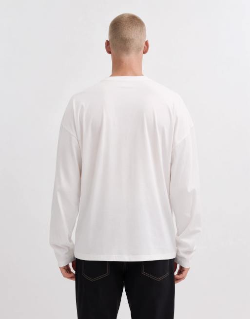 COLLUSION t-shirt de skate oversize à manches longues blanc, 10 de 10