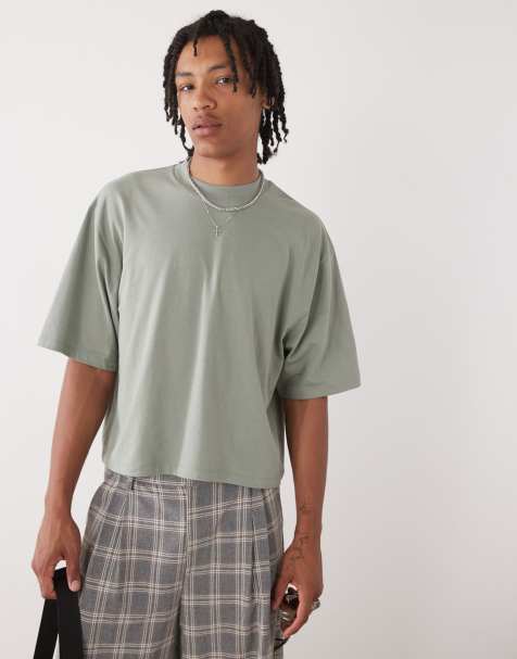 COLLUSION - T-shirt décontracté coupe carrée - Sauge - view 1