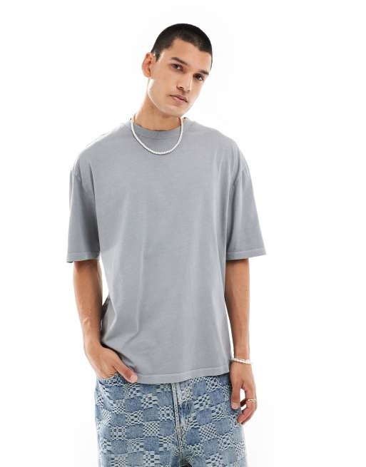 COLLUSION - T-shirt grigia con stampa