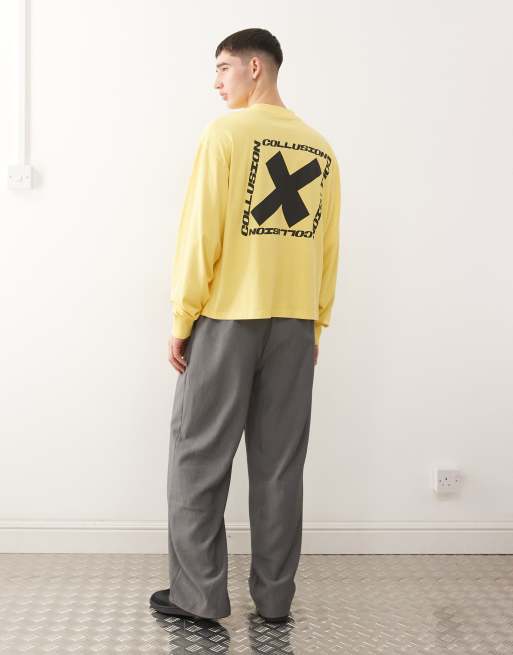 COLLUSION – T-Shirt in Gelb mit Print, 2 von 5