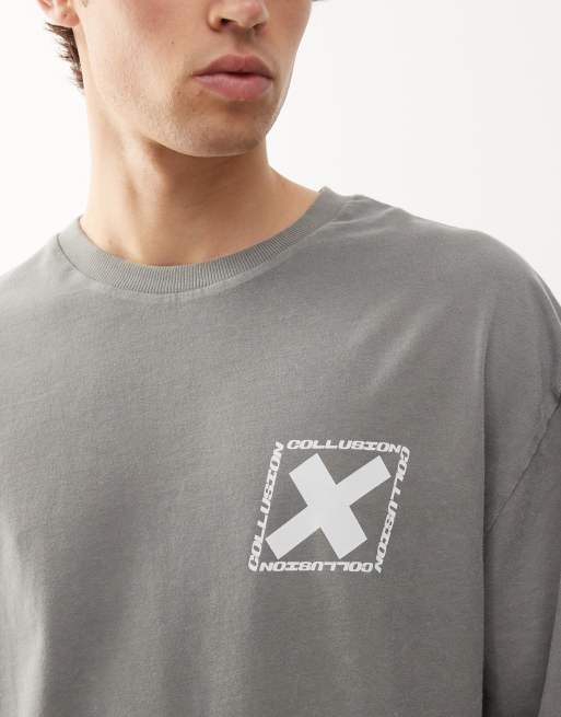 COLLUSION – T-Shirt in Grau mit Logo, 5 von 5