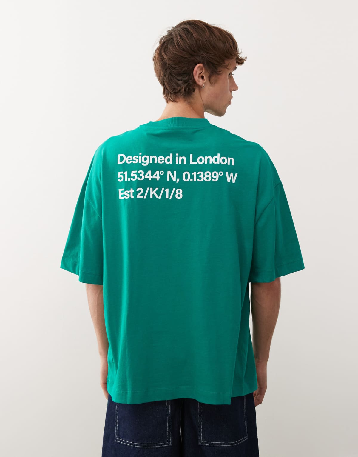 COLLUSION T-shirt in green with back print