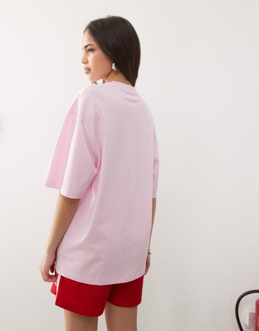 COLLUSION – T-Shirt in Rosa mit Acid-Waschung und Grafik auf der Vorderseite, 4 von 4