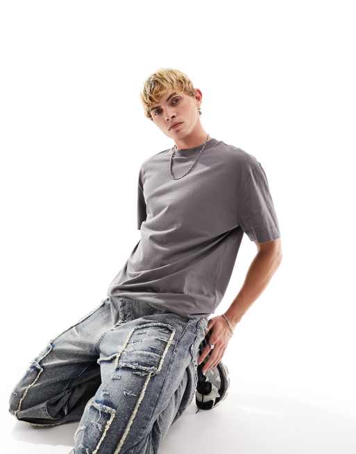 COLLUSION t-shirt in washed gray
