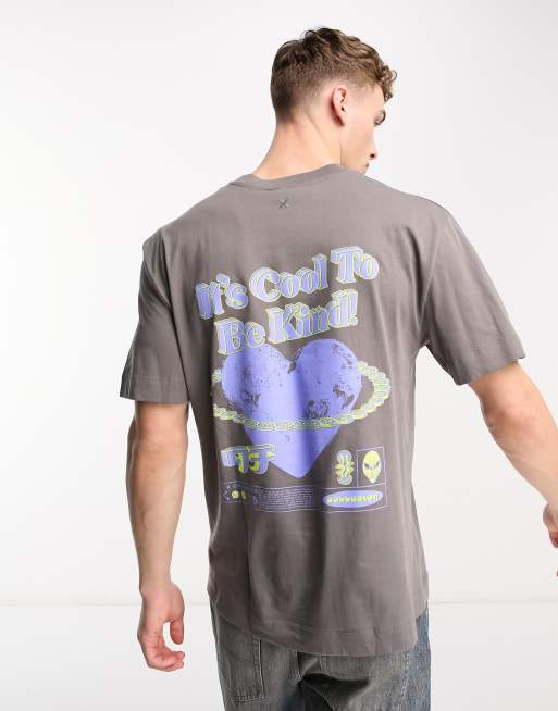 COLLUSION - T-shirt met korte mouwen en grafische 'It's Cool' print in donkergrijs
