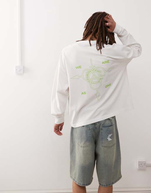 COLLUSION long sleeve t-shirt with front and back graphics