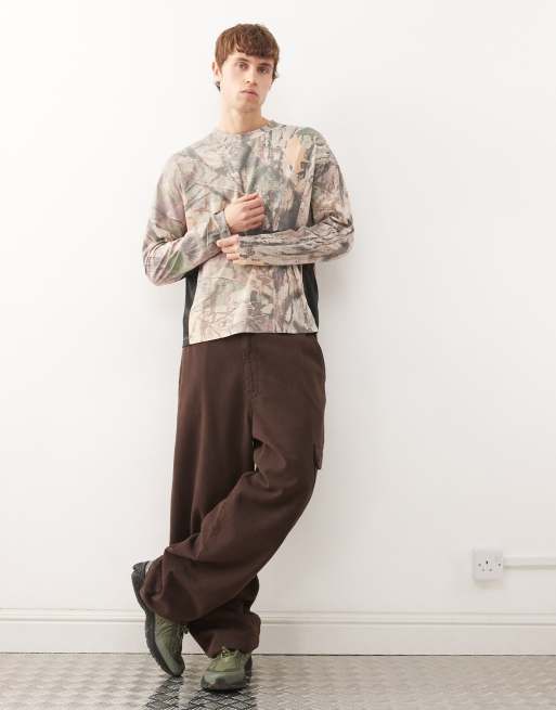 COLLUSION - T-shirt met lange mouwen en paneel met camouflageprint in multi, 2 van 5