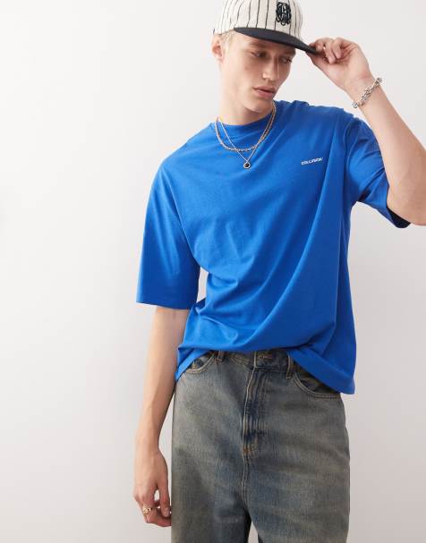 COLLUSION - T-shirt met logo in blauw - view 1