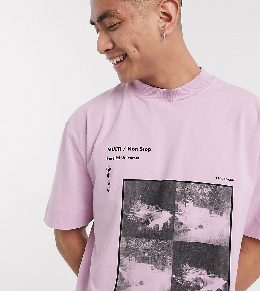 COLLUSION - T-shirt met print in roze