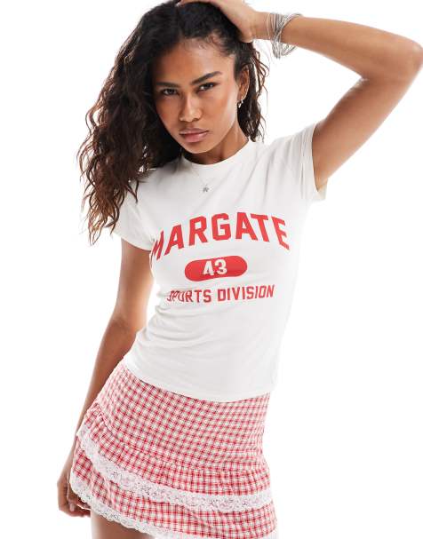 COLLUSION - T-shirt mini aderente con stampa "Margate" rétro - view 1