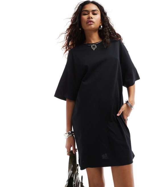 COLLUSION t shirt mini dress in black ASOS