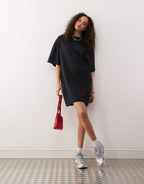 COLLUSION t-shirt mini dress in black - view 1