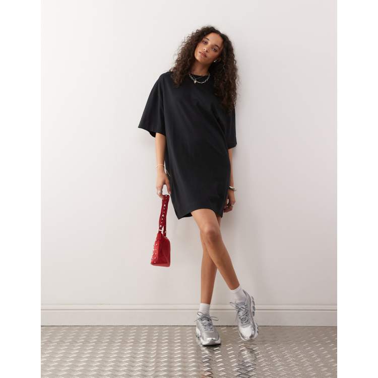 collusion t shirt dress COLLUSION t-shirt mini dress in black