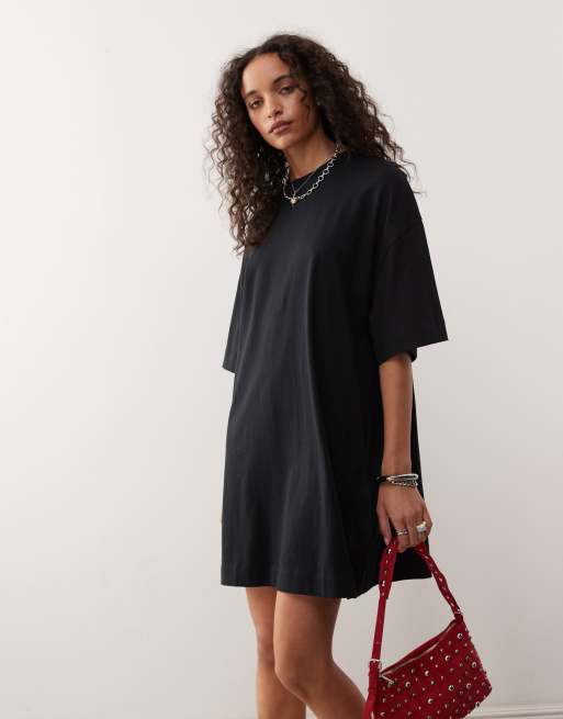 COLLUSION t-shirt mini dress in black