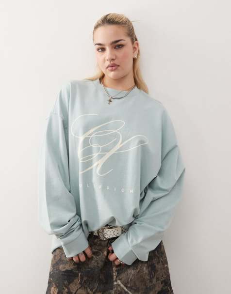 COLLUSION - T-shirt oversize a maniche lunghe con logo sul davanti - view 1