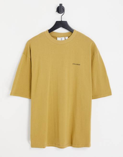 COLLUSION - T-shirt oversize color cuoio con logo