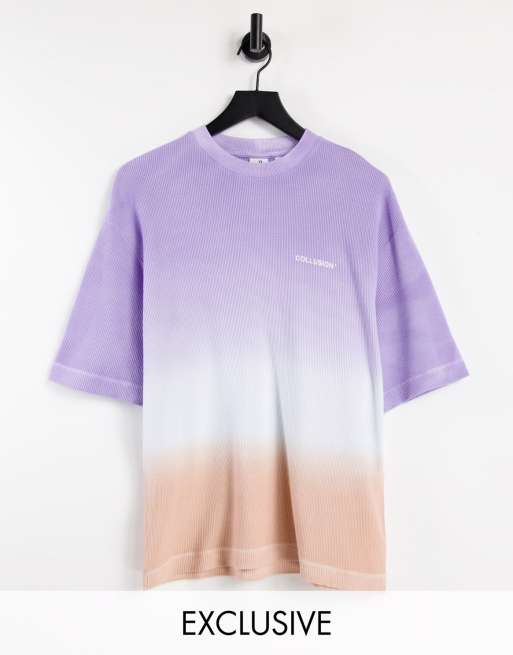 COLLUSION - T-shirt oversize gaufré dégradé - Multicolore