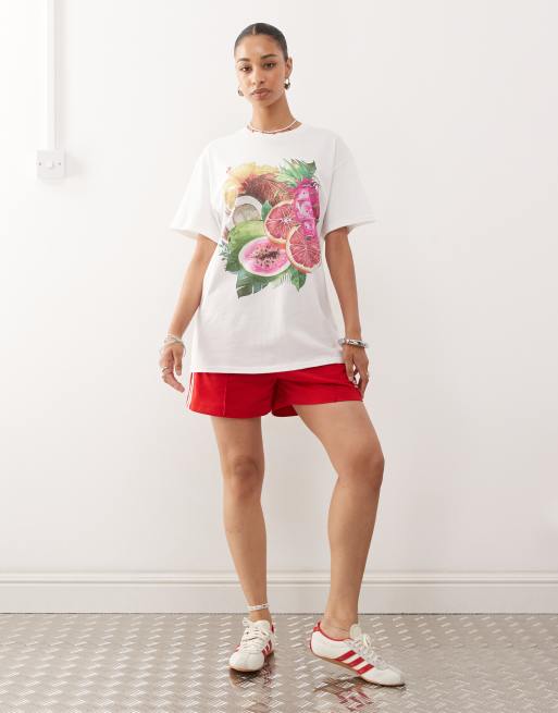 COLLUSION - T-shirt oversize motif fruit - Blanc, 2 de 4