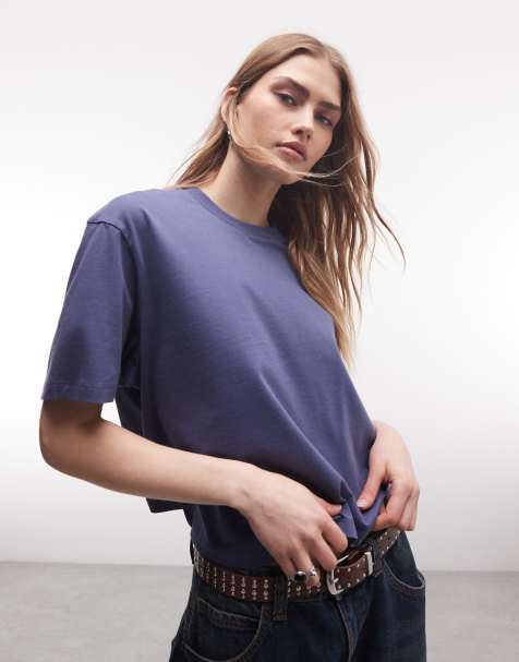 COLLUSION - T-shirt squadrata a maniche corte blu scuro - view 1