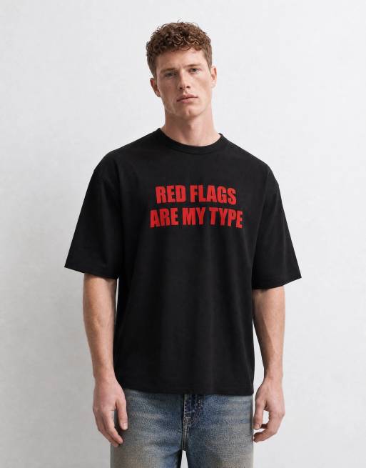 COLLUSION T-shirt squadrata con slogan navy, 6 di 10