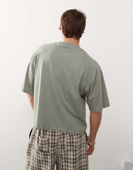 COLLUSION - T-shirt squadrata verde salvia, 3 di 4