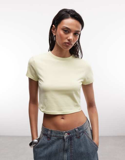 COLLUSION - T-shirt super corta verde chiaro, 2 di 4