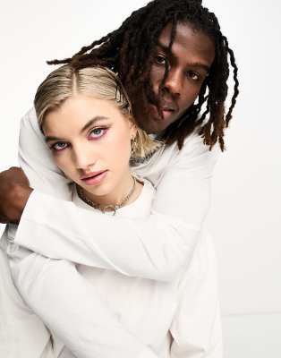 COLLUSION - T-shirt unisexe à manches longues - Blanc