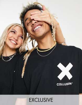 COLLUSION - T-shirt unisexe avec logo - Noir | ASOS