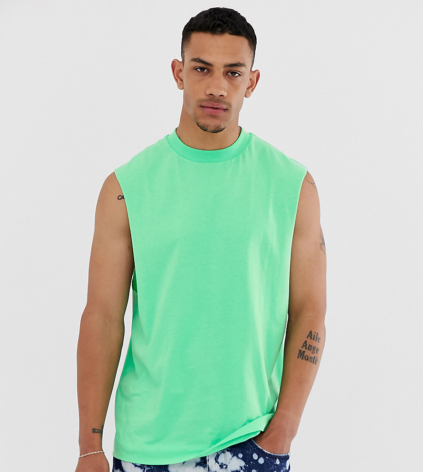 COLLUSION - T-shirt verde senza maniche