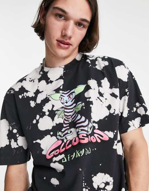 COLLUSION t-shirt with dragon print in tie dye