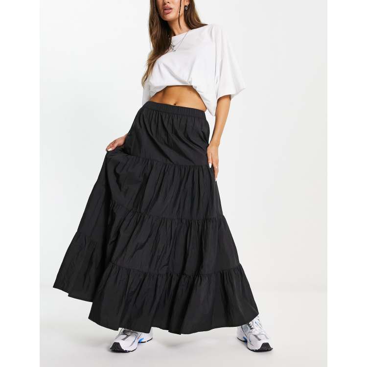 Black shop tiered skirt