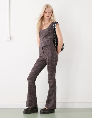 Collusion Tailored Bengaline Cap Sleeve Top In Purple