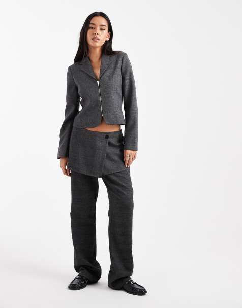 COLLUSION tailored co-ord in check - view 1