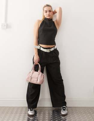 Collusion Tailored Drape Pants In Black - Part Of A Set
