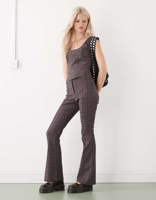 COLLUSION tailored fitted t-shirt in dark check, 2 of 4