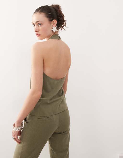 COLLUSION tailored halter top in gray - part of a set, 4 of 4