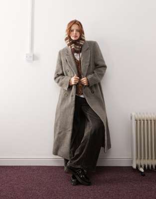 Collusion Tailored Longline Smart Coat In Gray