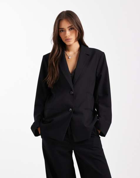 COLLUSION tailored oversized blazer in black - view 1