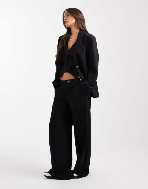 COLLUSION tailored oversized blazer in black, 2 of 4
