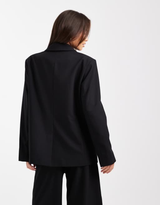 COLLUSION tailored oversized blazer in black, 3 of 4