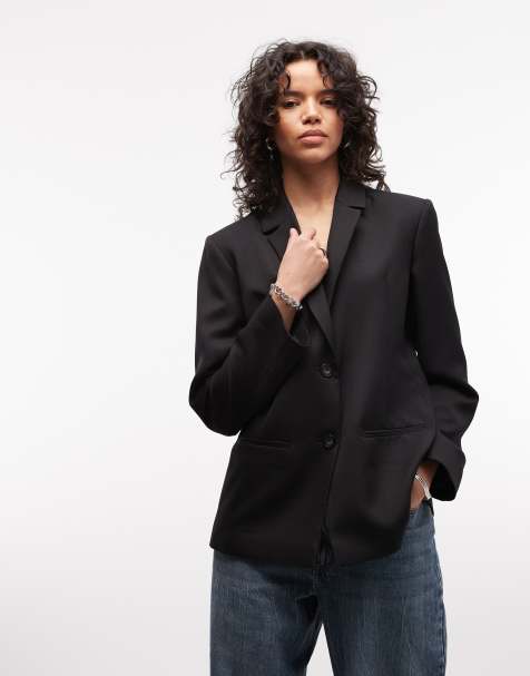 COLLUSION tailored oversized blazer in black - view 1